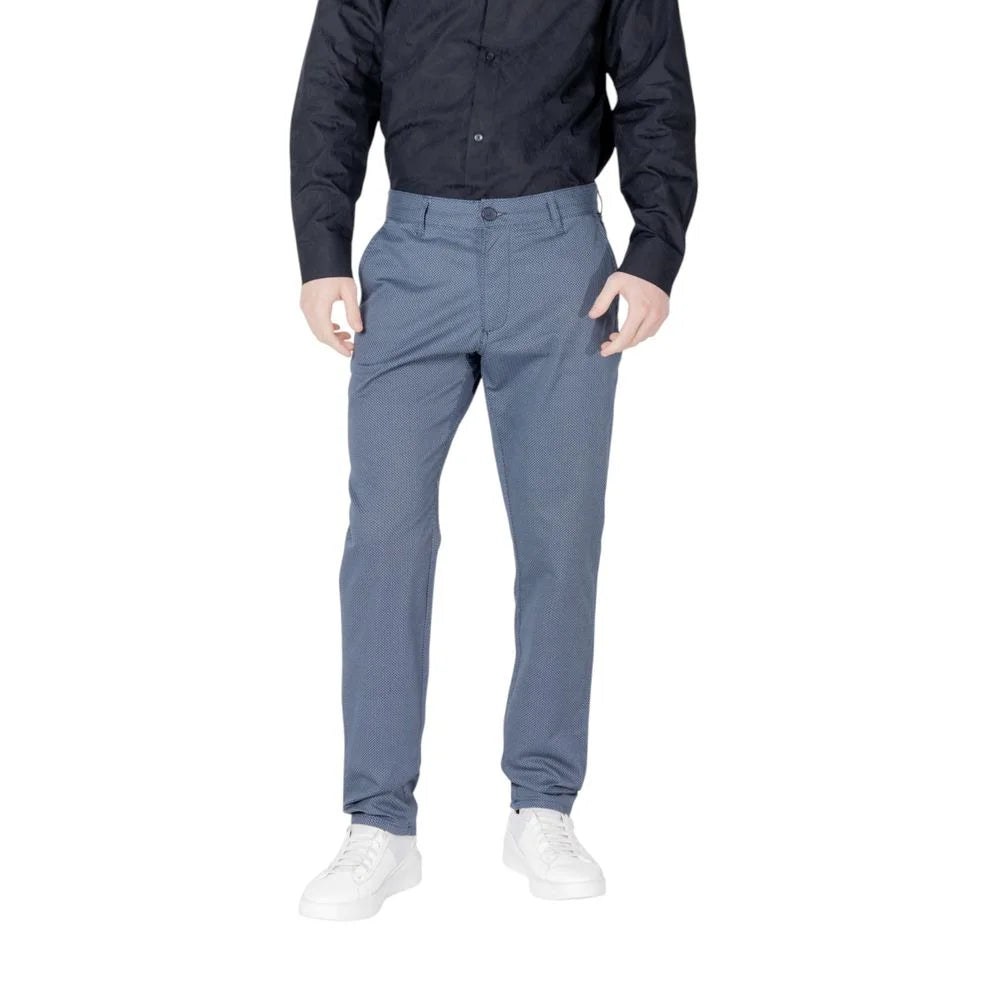 Armani Exchange Blue Cotton Skinny Pant
