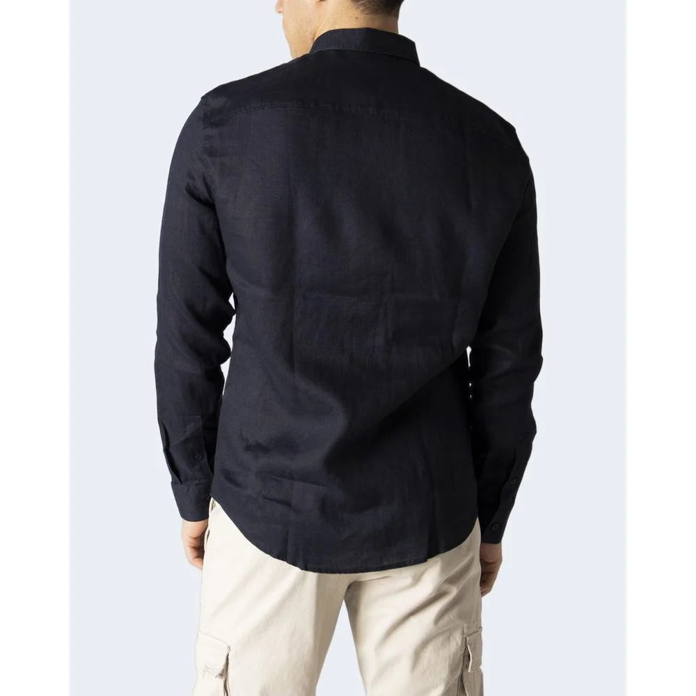 Armani Exchange Blue Linen Shirt - IT44 | S