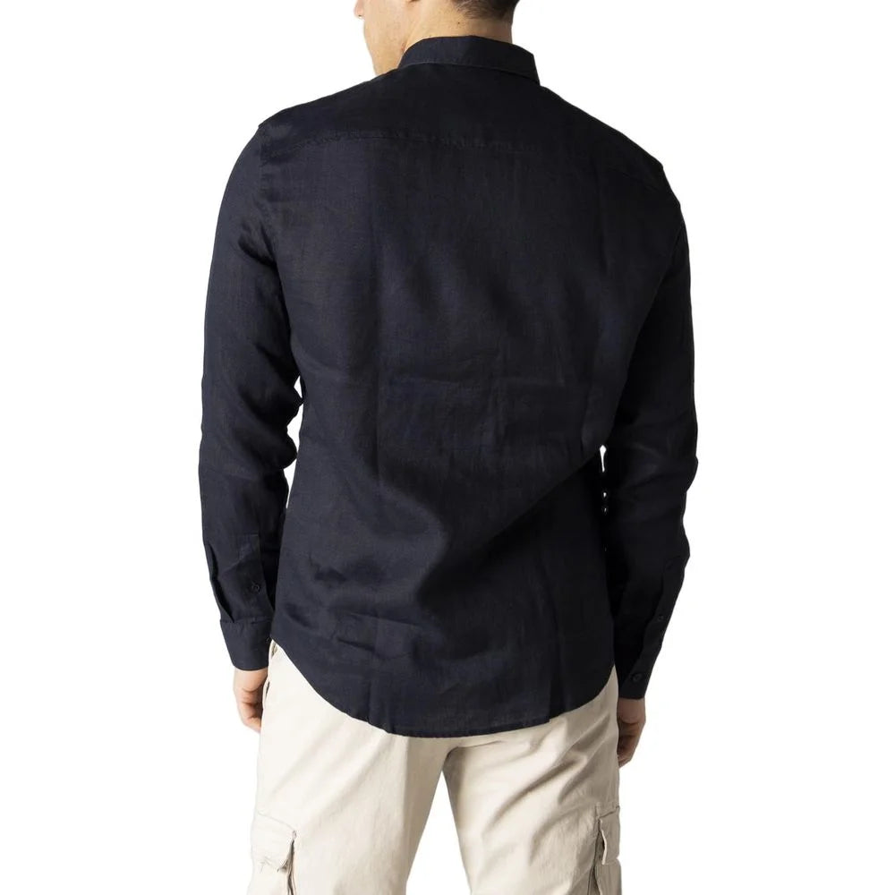 Armani Exchange Blue Linen Shirt - IT44 | S