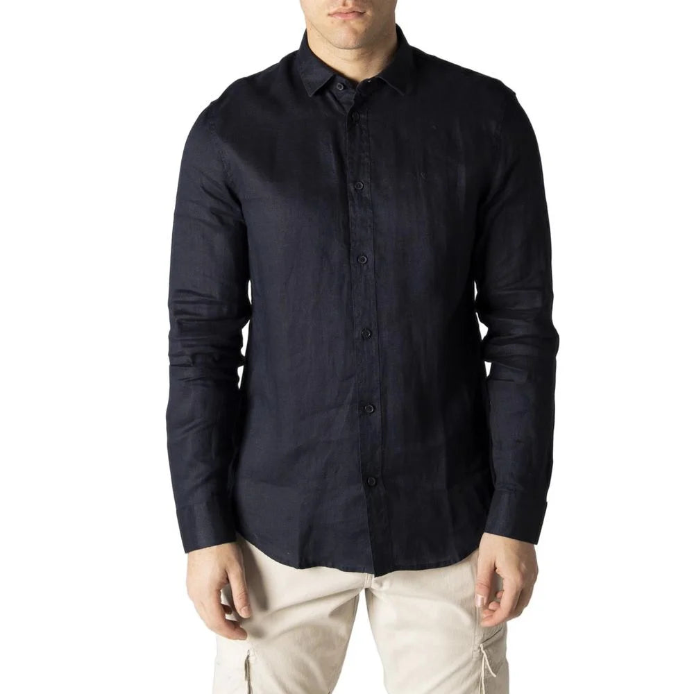 Armani Exchange Blue Linen Shirt - IT44 | S