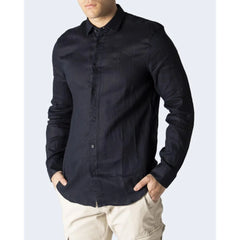 Armani Exchange Blue Linen Shirt - IT44 | S