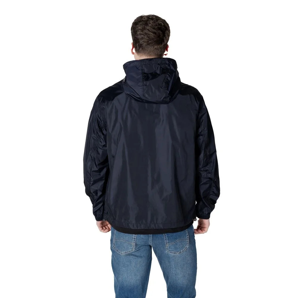 Armani Exchange Blue Polyamide Jackets & Coat