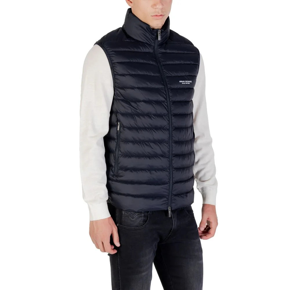 Armani Exchange Blue Polyamide Sleveless Jacket - Coats & Jackets