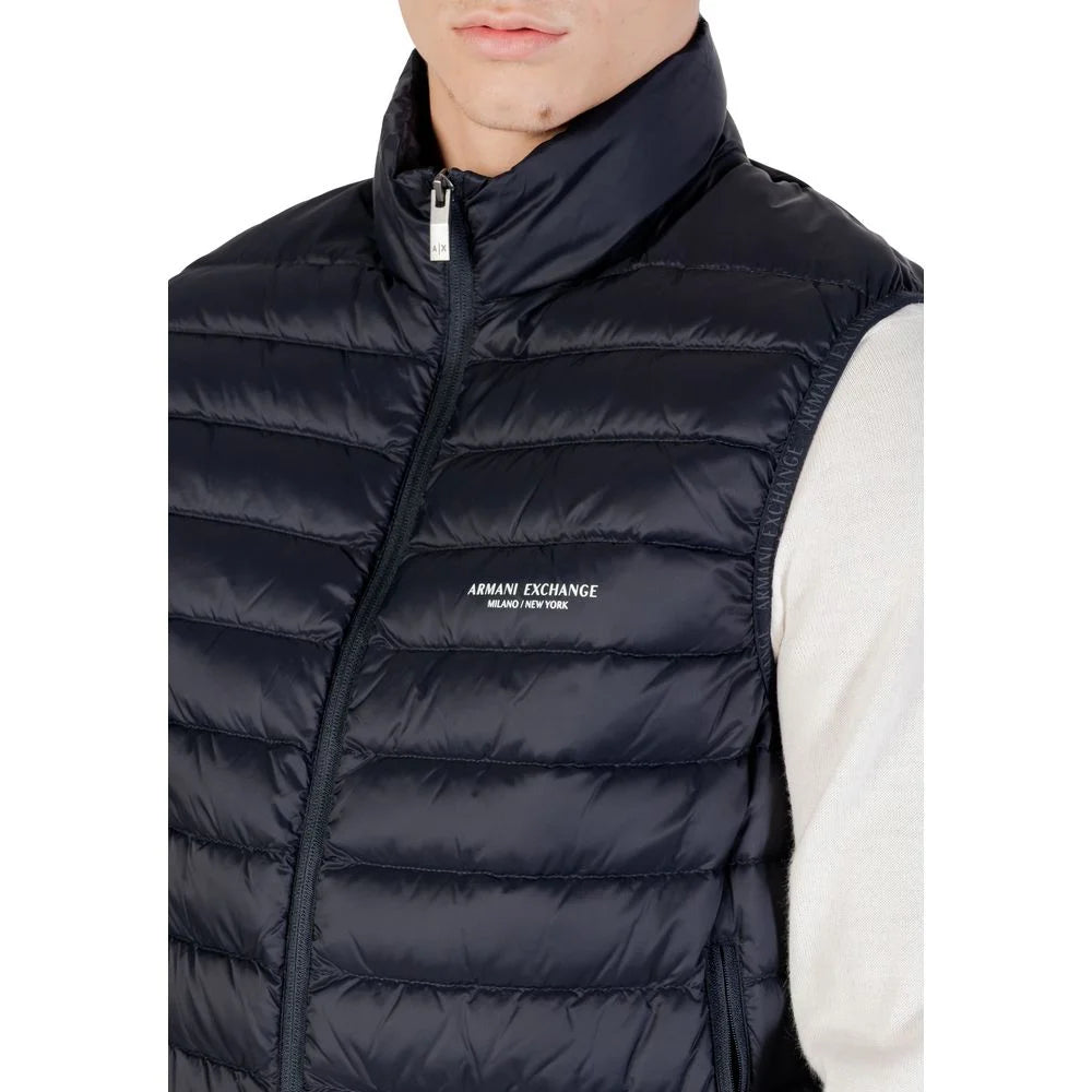 Armani Exchange Blue Polyamide Sleveless Jacket - Coats & Jackets