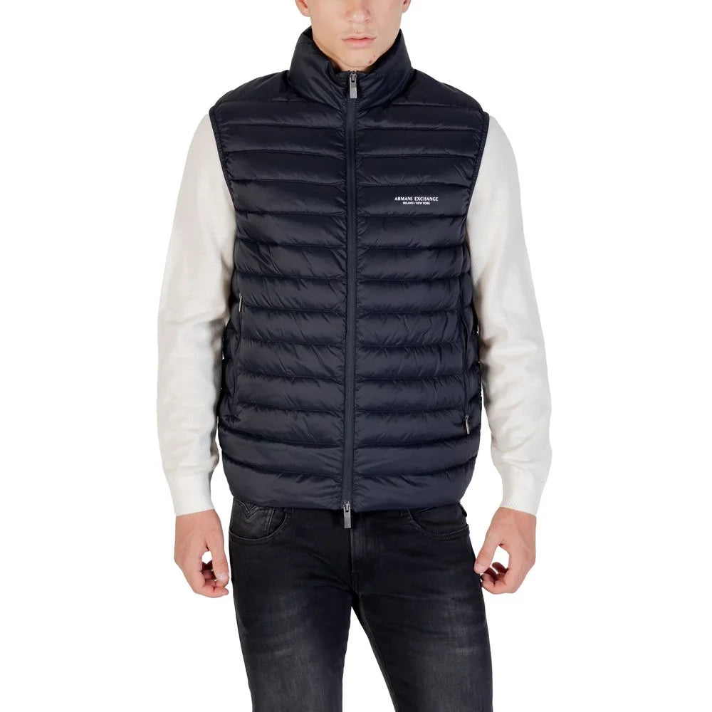 Armani Exchange Blue Polyamide Sleveless Jacket - Coats & Jackets