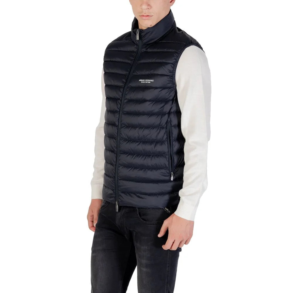 Armani Exchange Blue Polyamide Sleveless Jacket - Coats & Jackets