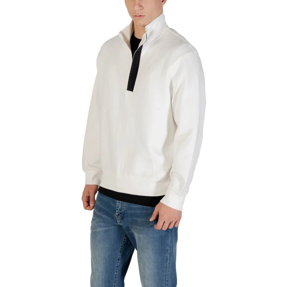 Armani Exchange Cream Cotton Sweatshirt - IT54 | XXL - Sweatshirts