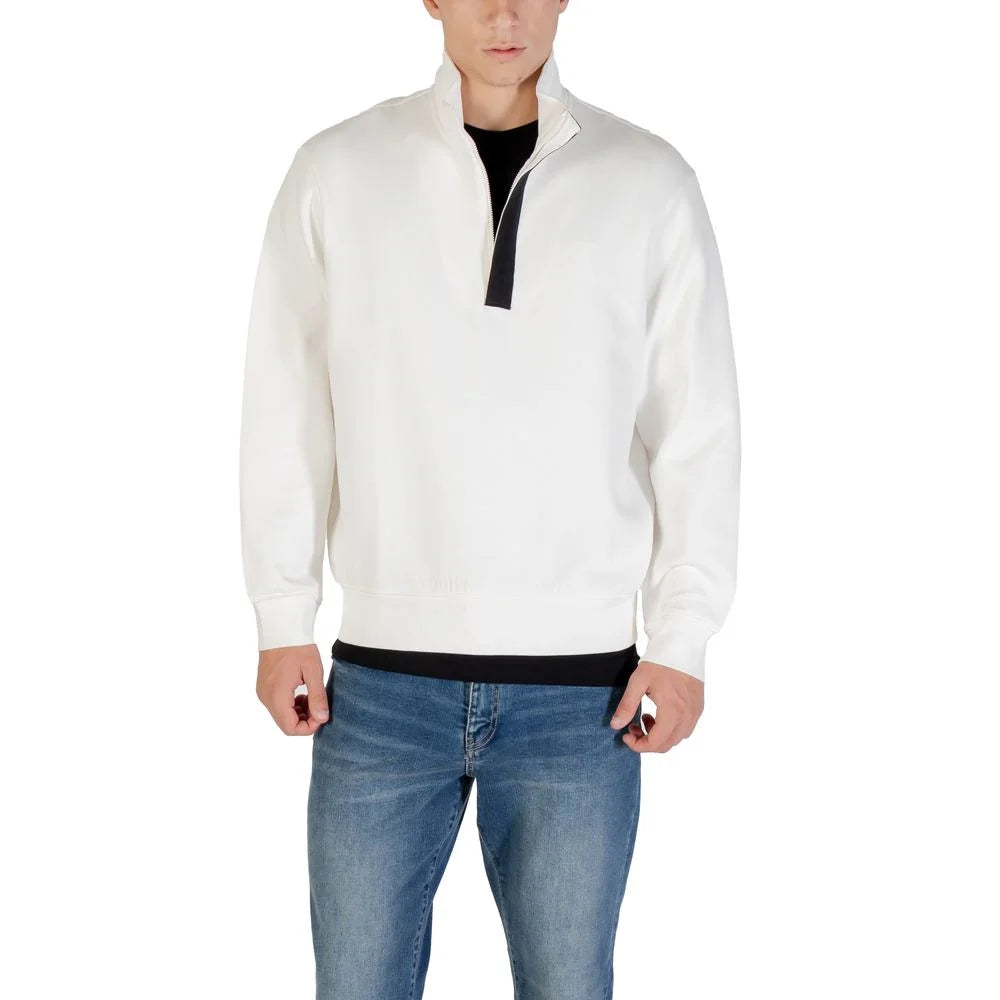 Armani Exchange Cream Cotton Sweatshirt - IT54 | XXL - Sweatshirts
