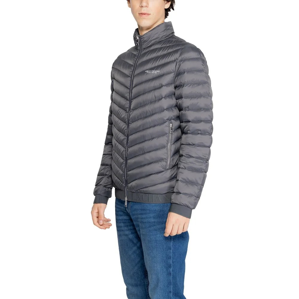 Armani Exchange Gray Polyester Jackets & Coat