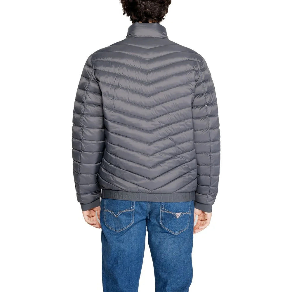Armani Exchange Gray Polyester Jackets & Coat