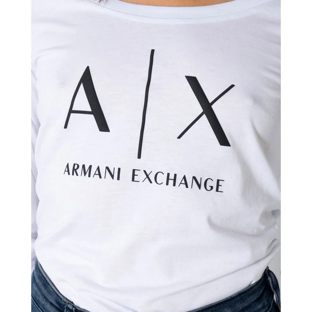 Armani Exchange White Cotton Long Sleeve