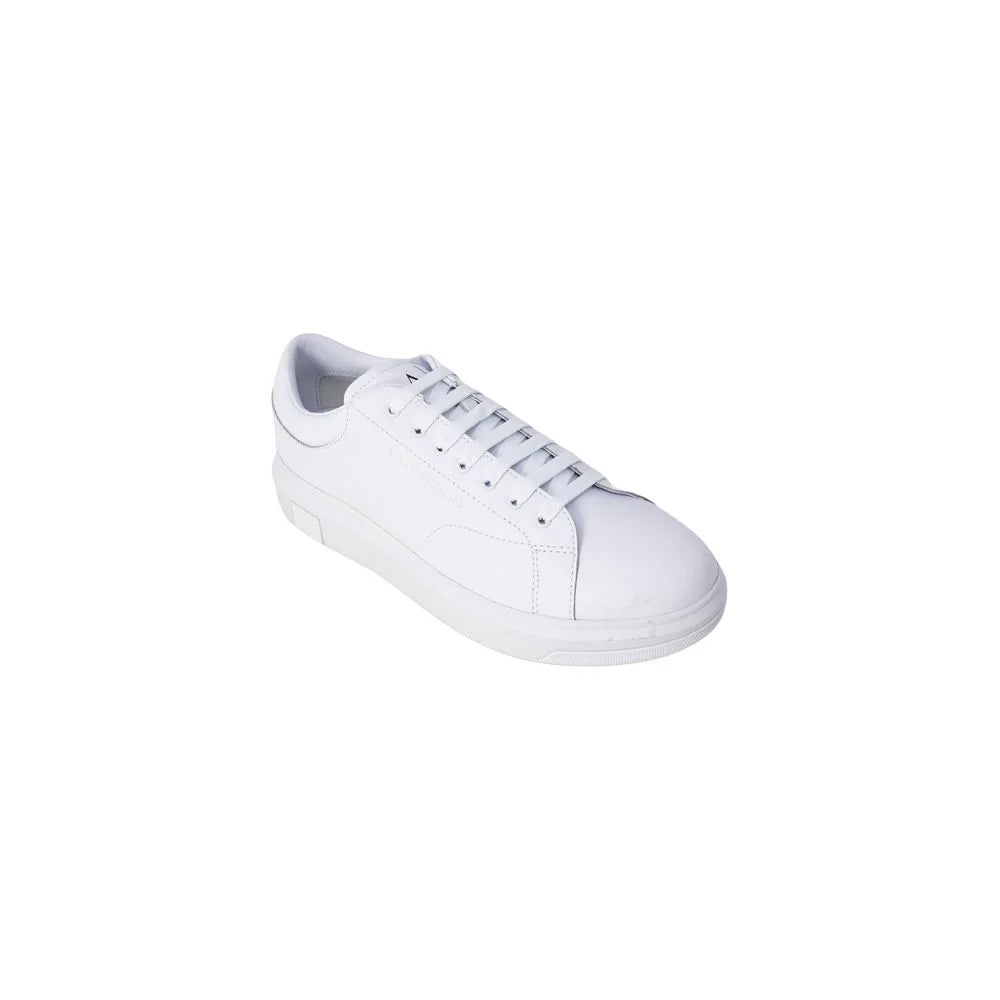 Armani Exchange White Leather Low Top Sneakers - Sneakers