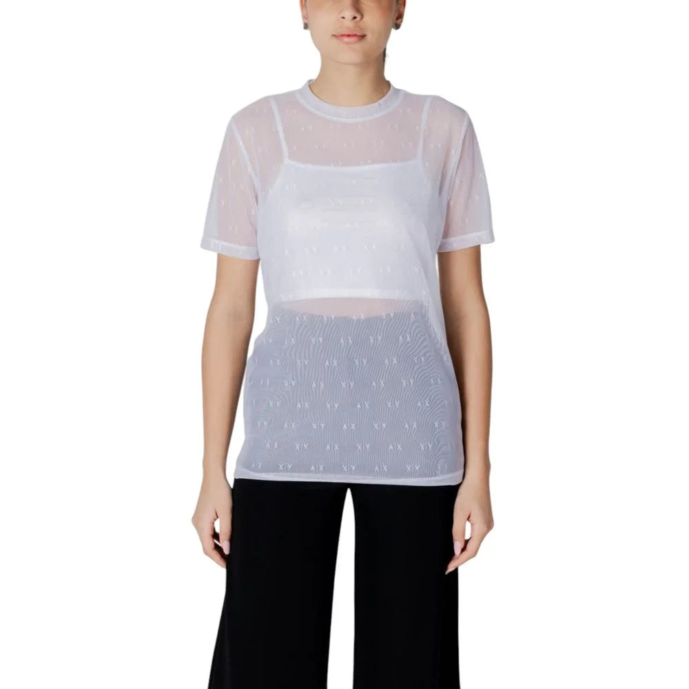Armani Exchange White Polyamide T-Shirt