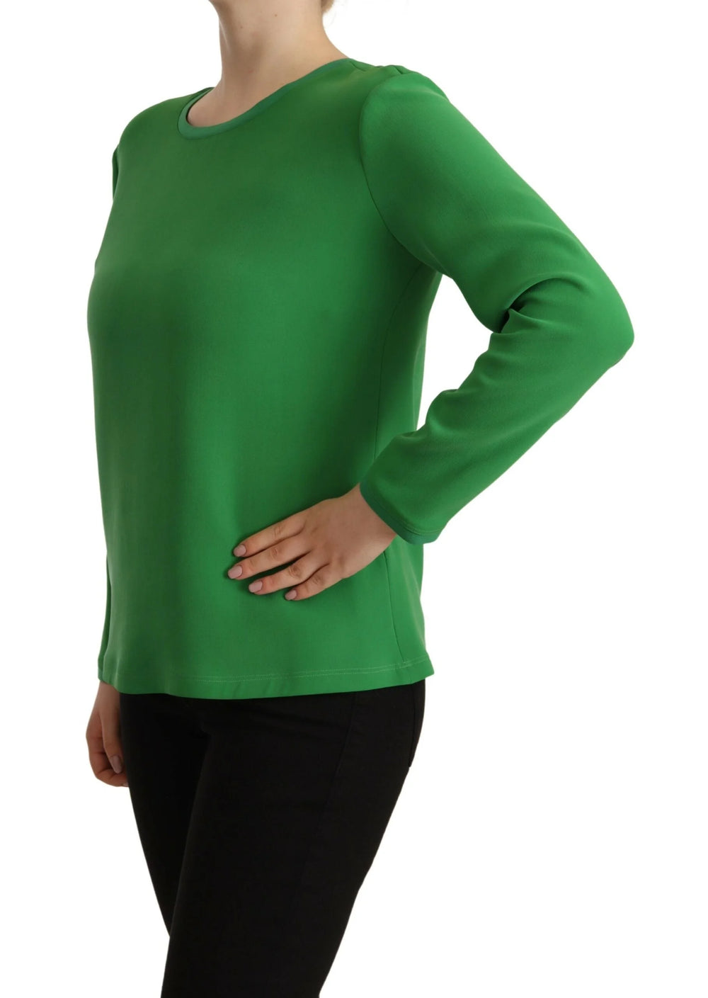 Armani Green Silk Long Sleeves Round Neck Sweater - IT42|M - Sweaters