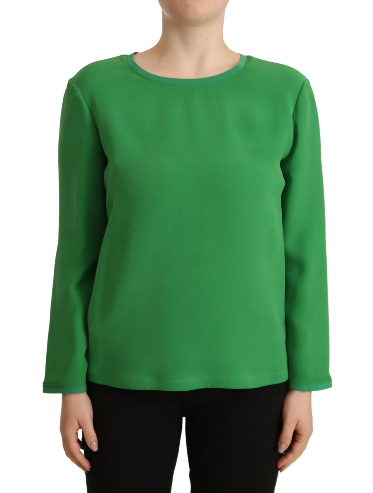 Armani Green Silk Long Sleeves Round Neck Sweater - IT42|M - Sweaters