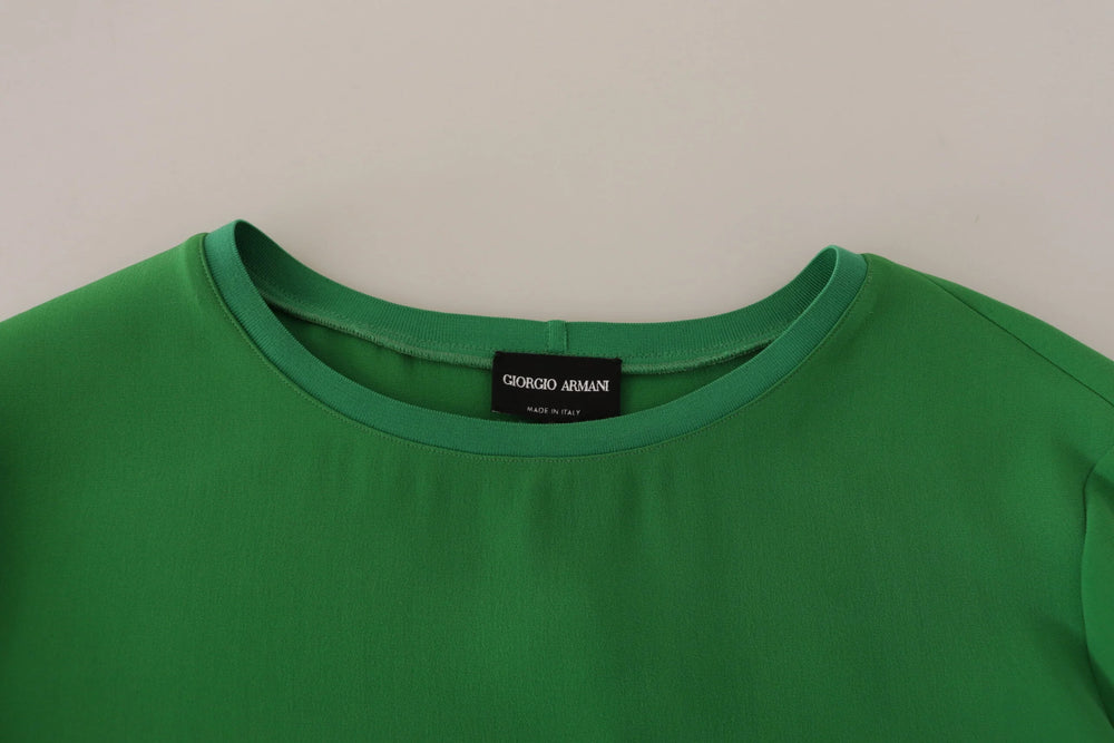 Armani Green Silk Long Sleeves Round Neck Sweater - IT42|M - Sweaters