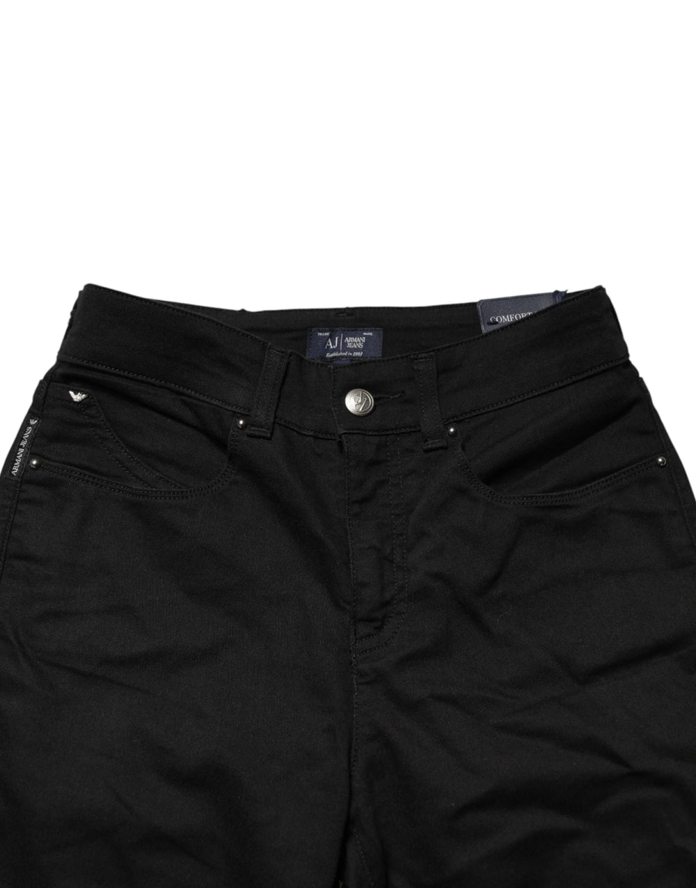 Armani Jeans Black Mid Waist Cotton Stretch Skinny Denim Jeans - W26