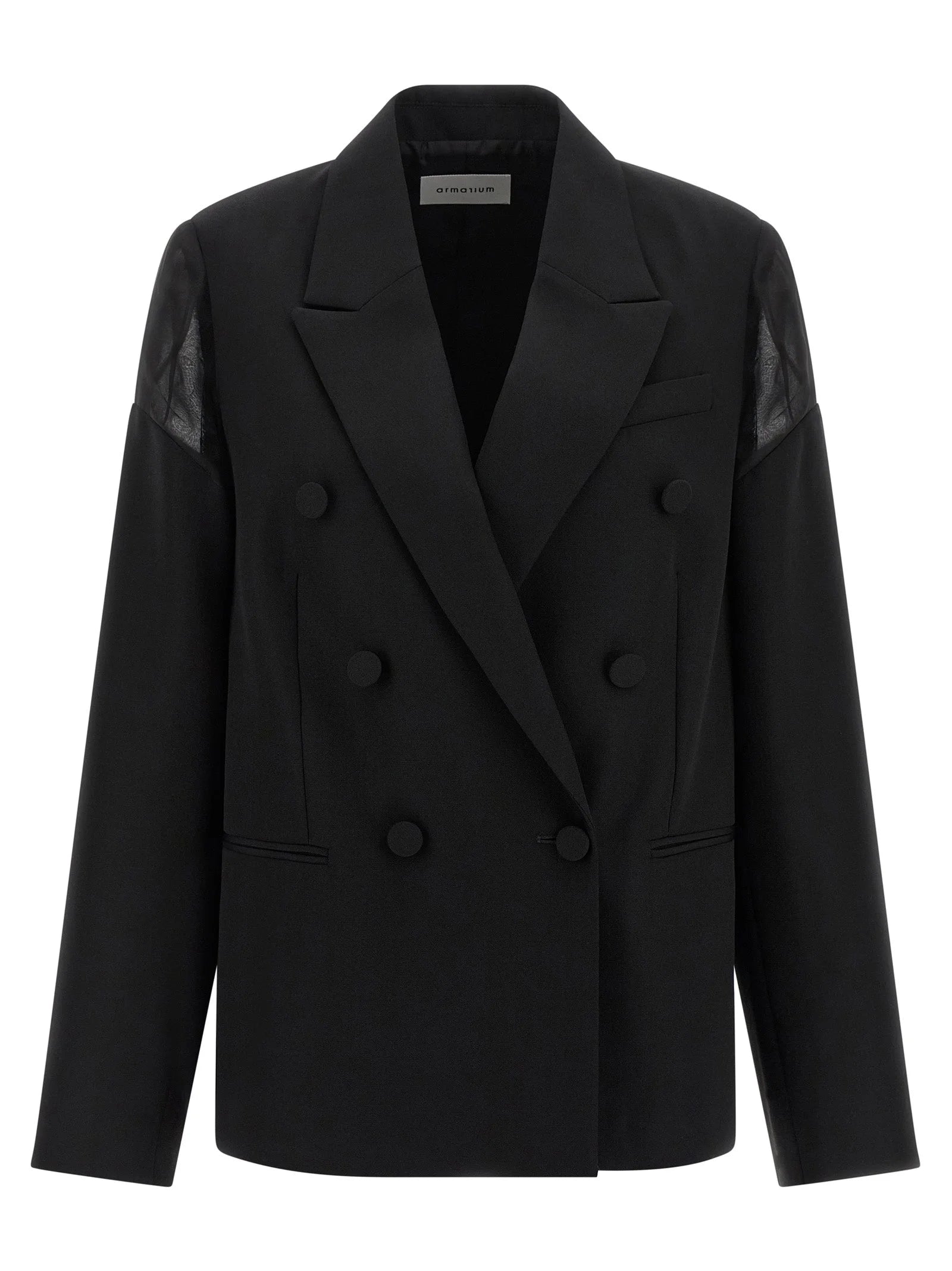 Armarium Black Virgin Wool Blazer - IT40