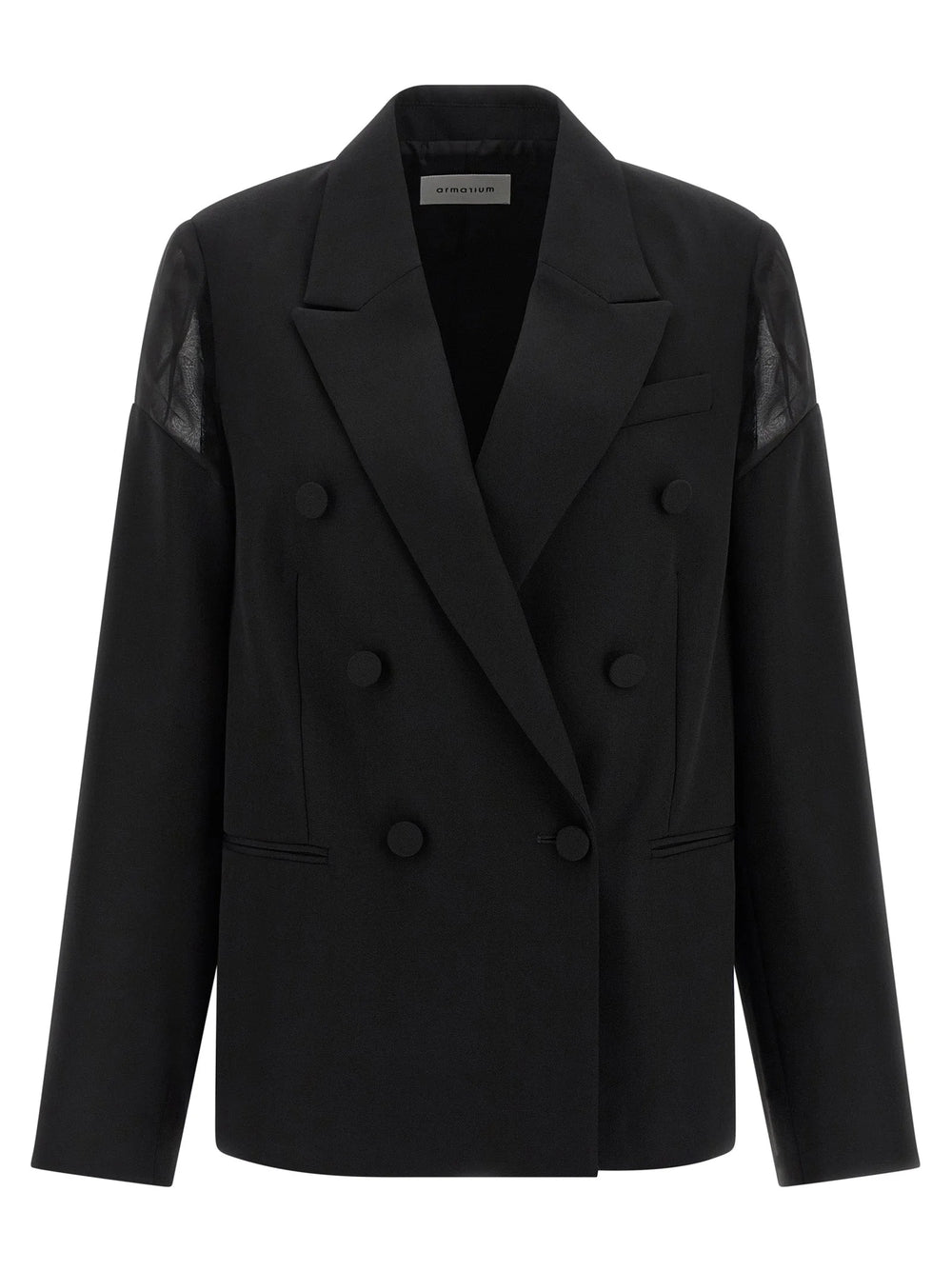 Armarium Black Virgin Wool Blazer - IT40