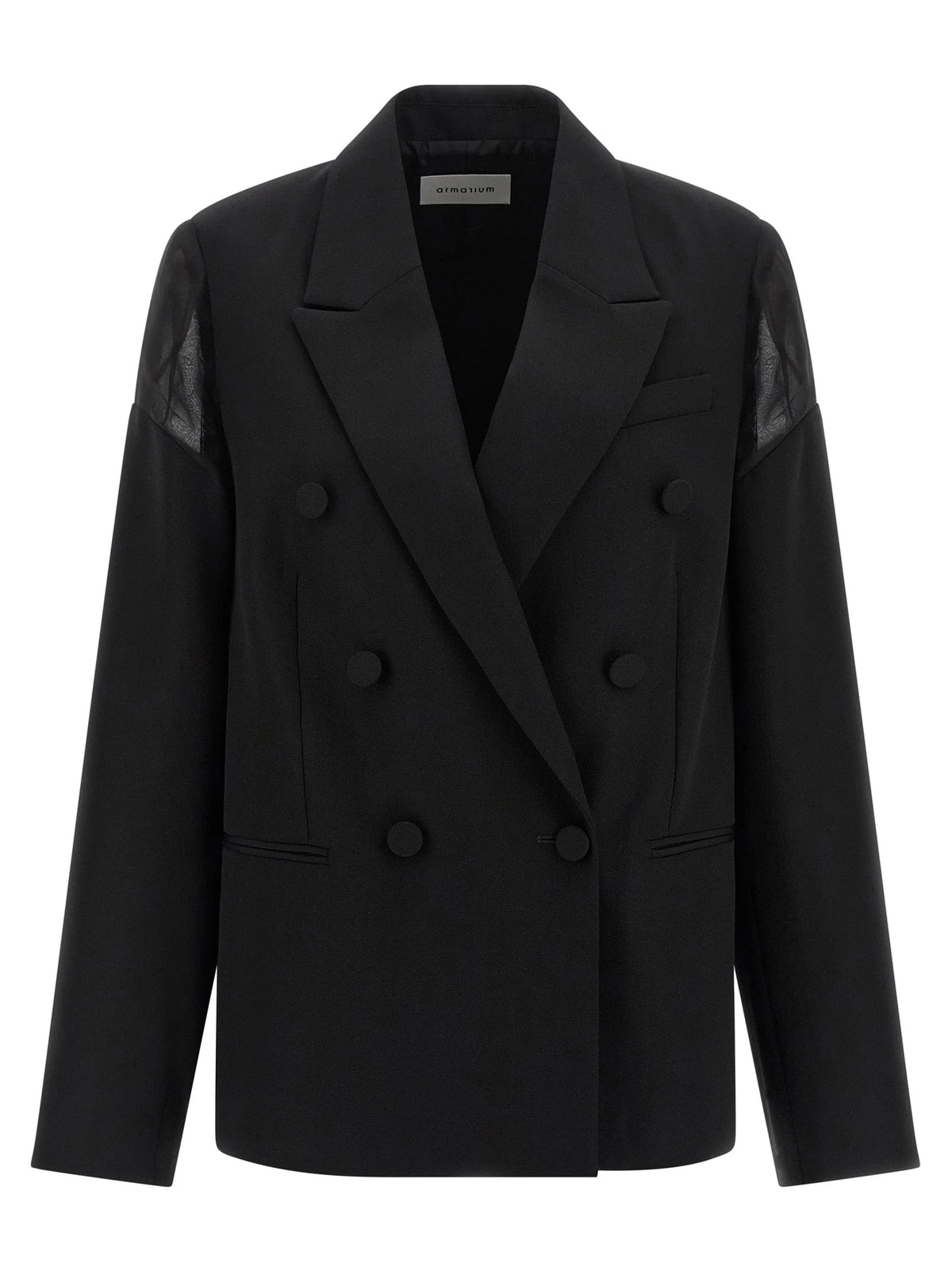 Armarium Black Virgin Wool Blazer - IT40