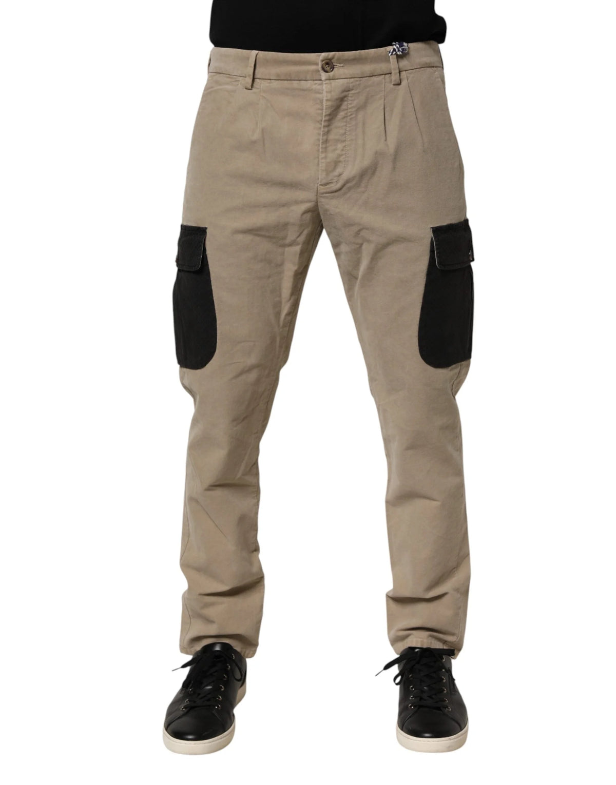 AT.P.CO Beige Mid Waist Skinny Men Cargo Chino Trouser Pants - W50 - Cargo Pants