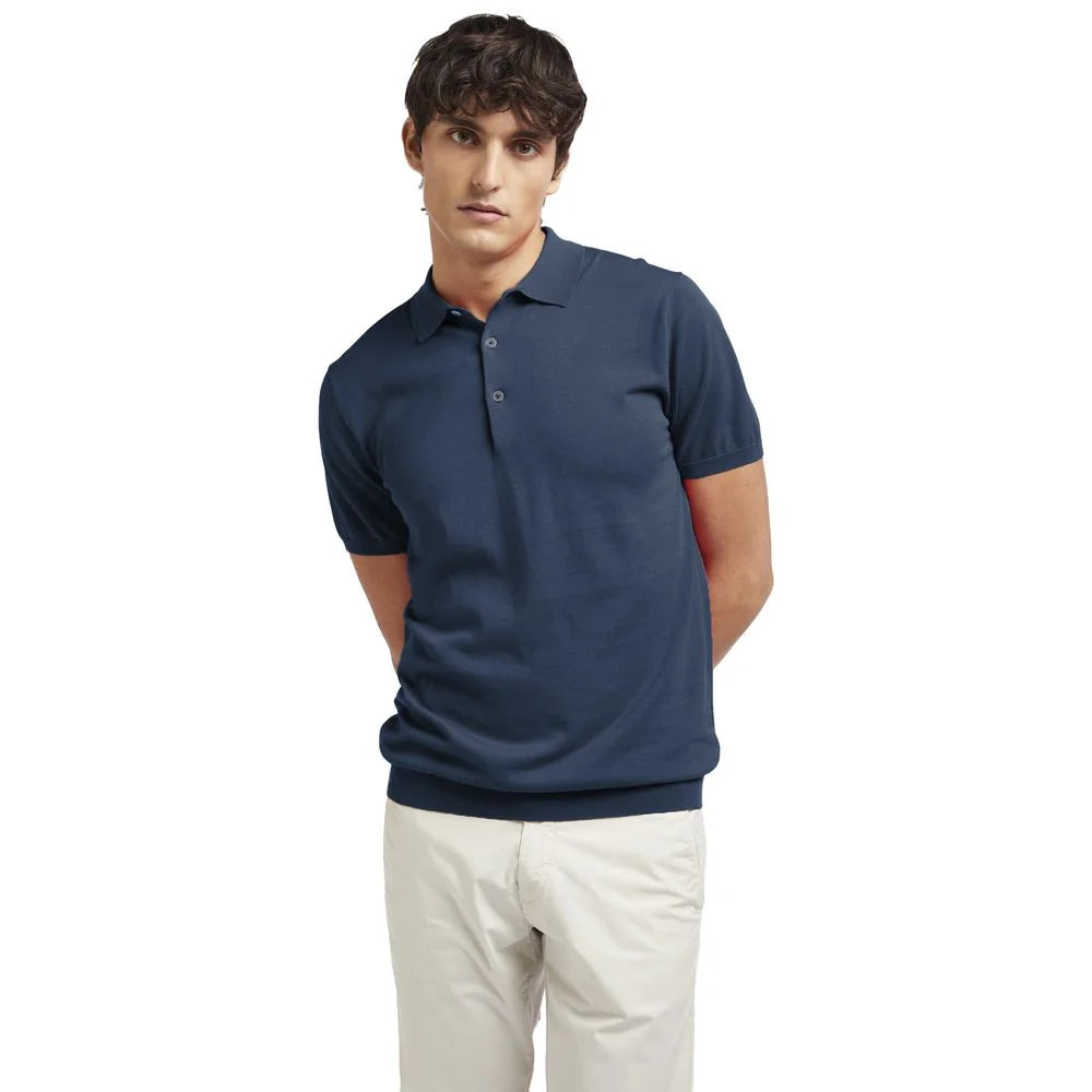 AT.P.CO Blue Cotton Polo Shirt - XS