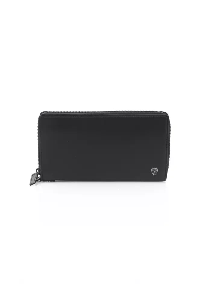 Automobili Lamborghini Black Calfskin Men Wallet - Wallets