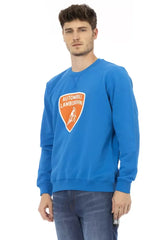 Automobili Lamborghini Blue Cotton Men Sweater - XXL - Sweatshirts