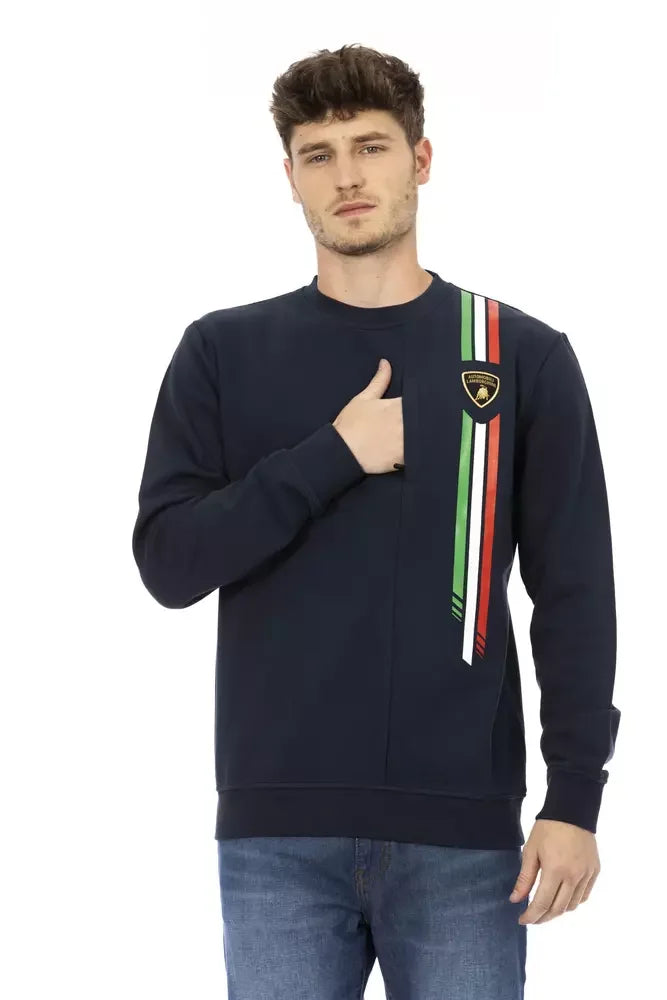 Automobili Lamborghini Blue Cotton Men’s Sweater - Sweatshirts