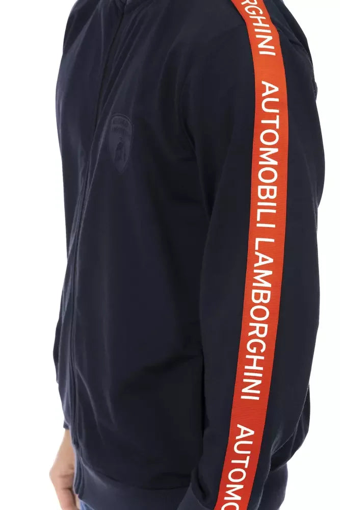 Automobili Lamborghini Blue Polyester Men Sweatshirt - Sweatshirts