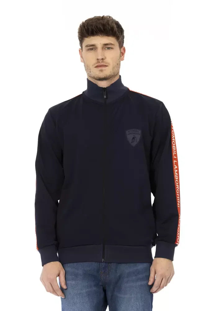 Automobili Lamborghini Blue Polyester Men Sweatshirt - Sweatshirts