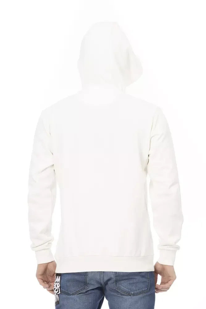 Automobili Lamborghini White Cotton Men’s Sweater with Pockets - Hoodies
