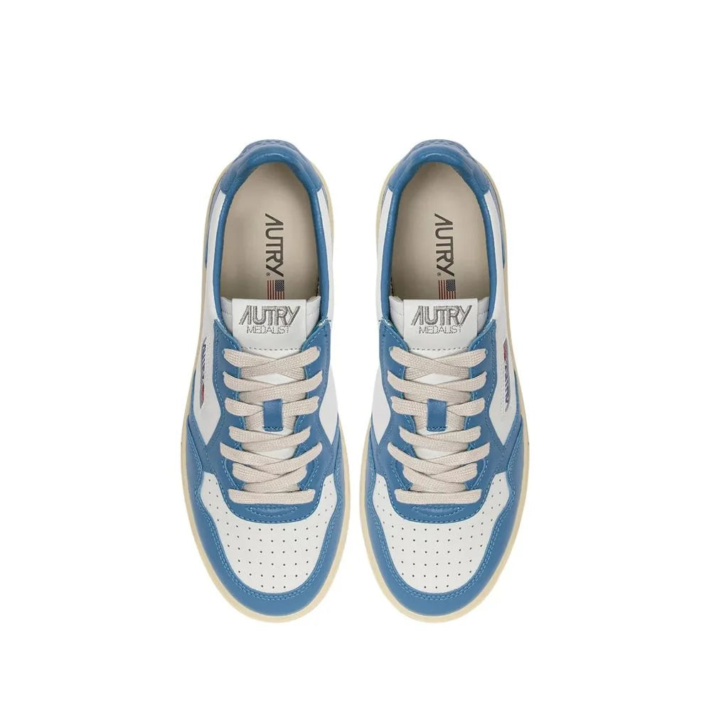Autry Blue Leather Low Top Sneakers