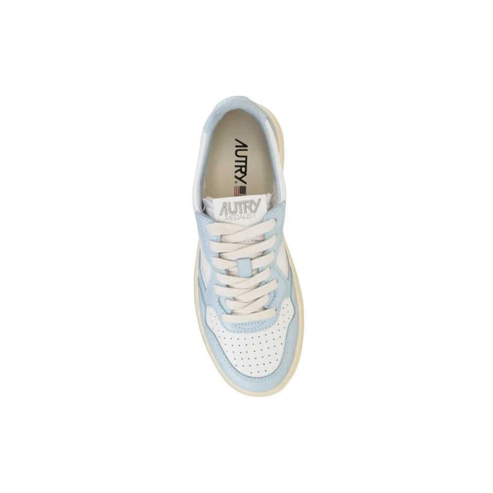 Autry Blue Leather Low Top Sneakers