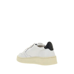 Autry White Calf Leather Bos Taurus Low Top Sneakers