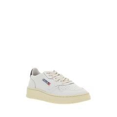 Autry White Calf Leather Bos Taurus Low Top Sneakers