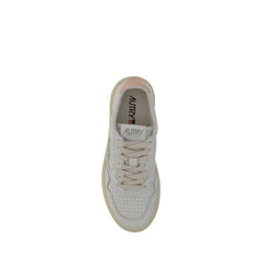 Autry White Calf Leather Bos Taurus Low Top Sneakers