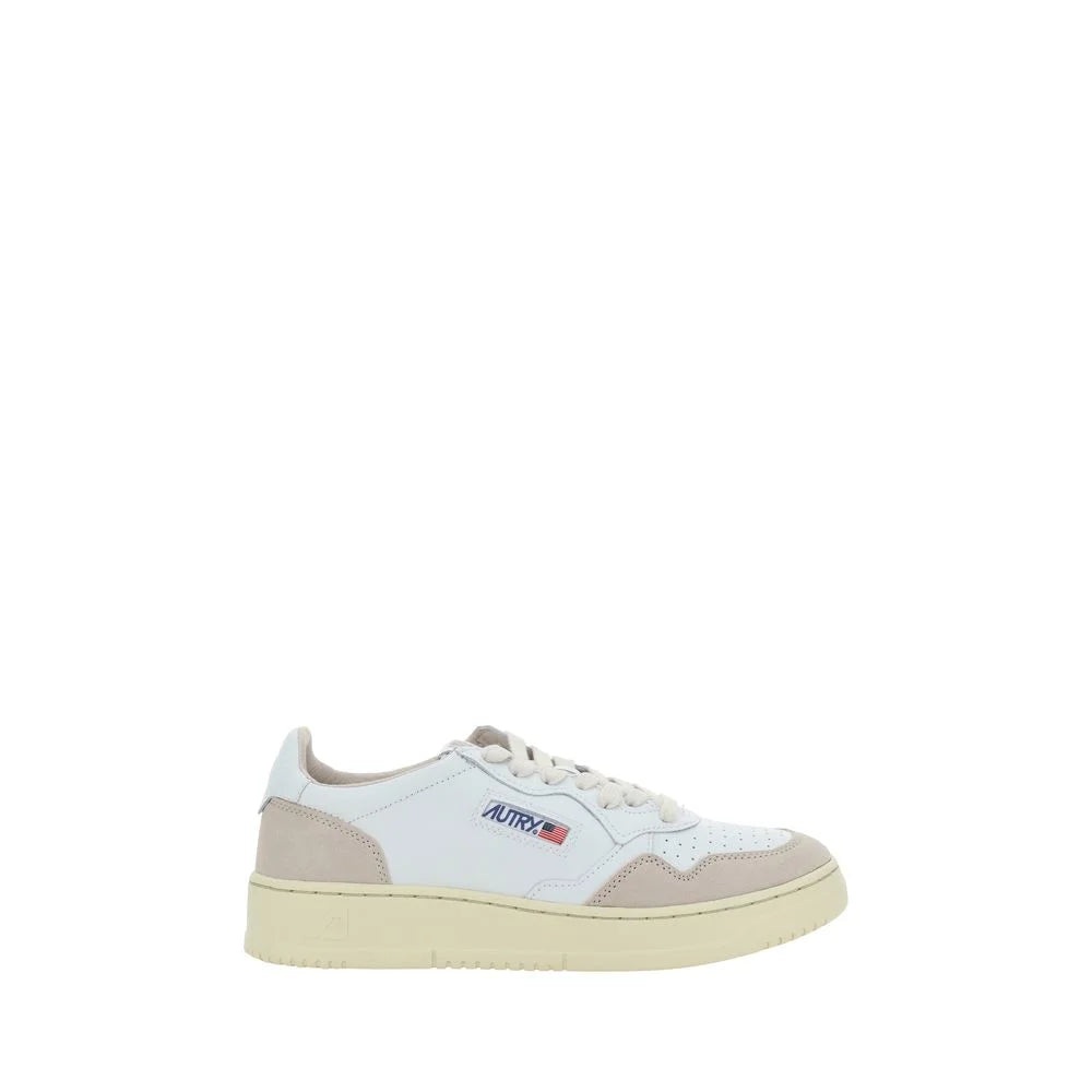 Autry White Calf Leather Bos Taurus Low Top Sneakers