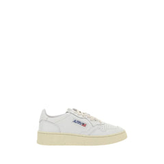Autry White Calf Leather Bos Taurus Low Top Sneakers - EU37/US7