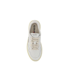 Autry White Calf Leather Bos Taurus Low Top Sneakers - EU37/US7