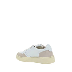 Autry White Calf Leather Bos Taurus Low Top Sneakers - EU38/US8