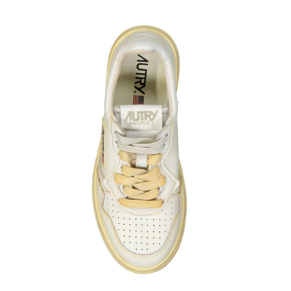 Autry White Leather Athletic Sneakers