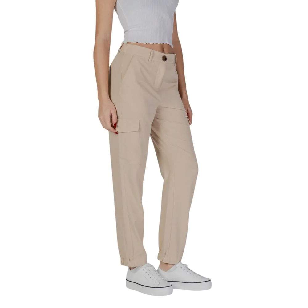 B.Young Beige Polyester Pant - Cargo Pants