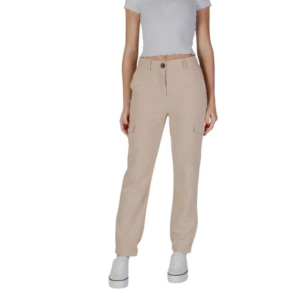 B.Young Beige Polyester Pant - Cargo Pants