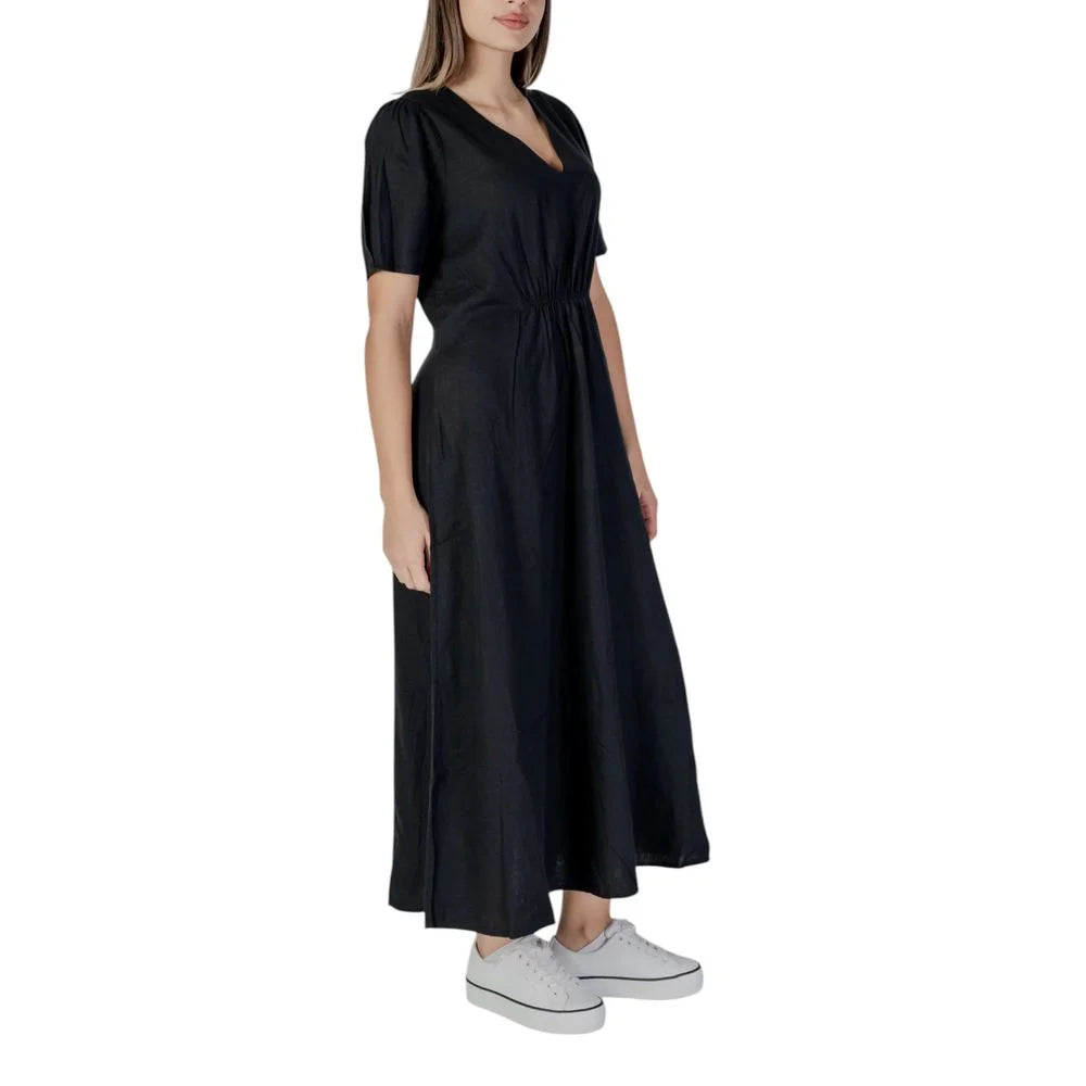 B.Young Black Linen Long - Dresses