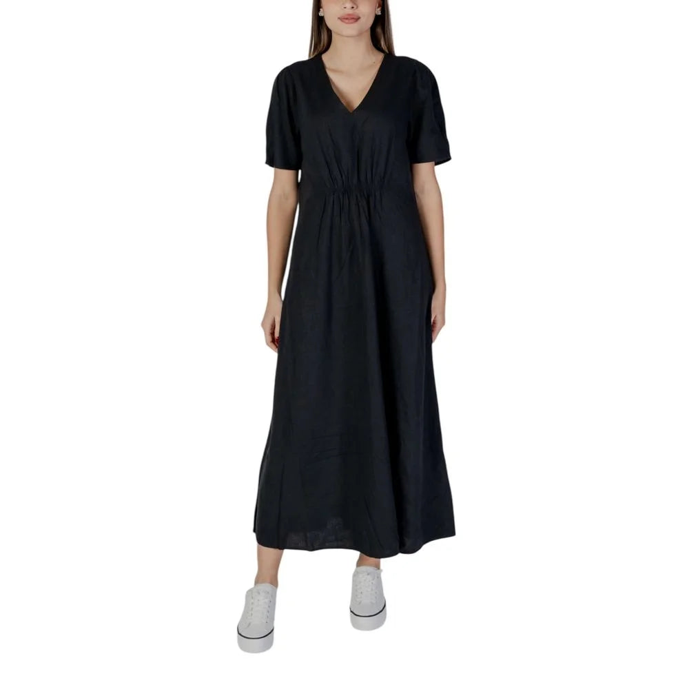 B.Young Black Linen Long - Dresses