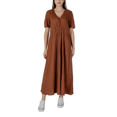 B.Young Brown Linen Long - Dresses