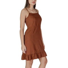 B.Young Brown Linen Midi - IT36|XXS - Dresses