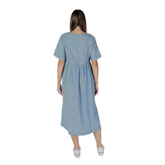 B.Young Light Blue Cotton Long - Dresses