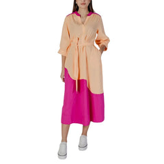 B.Young Orange Cotton Long - Dresses
